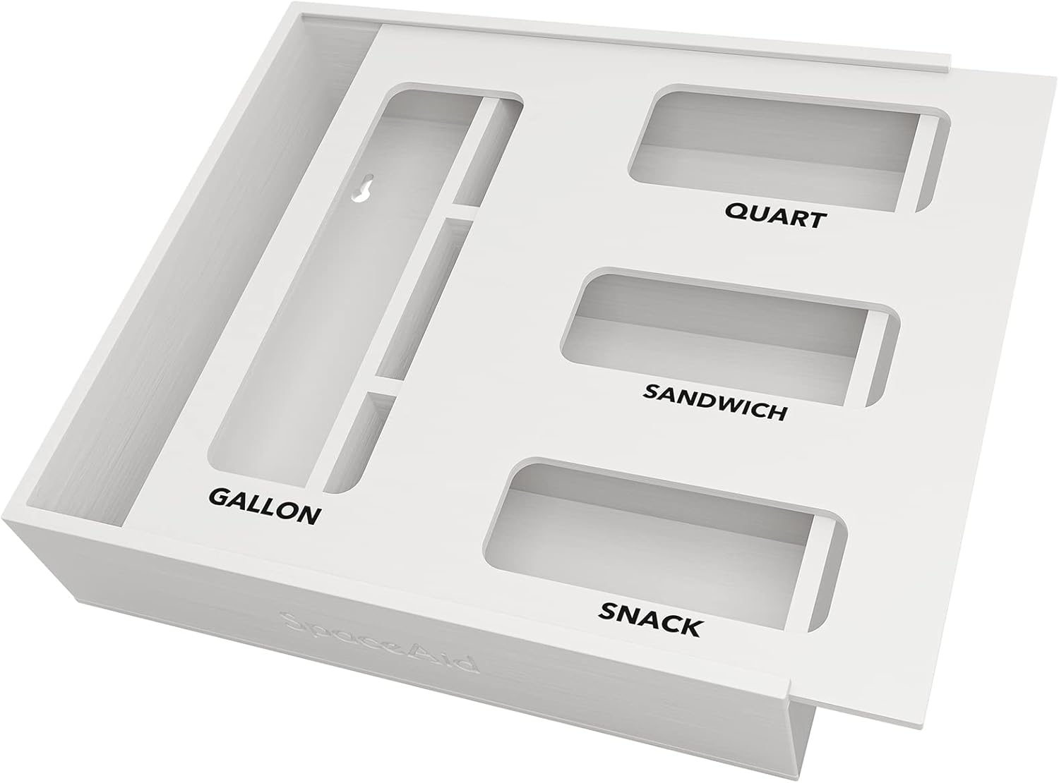 SpaceAid Bag Storage Organizer for Kitchen Drawer, Bamboo Organizer, Compatible with Gallon, Quart, Sandwich and Snack Variety Size Bag (1 Box 4 Slots) - Homesidy.com