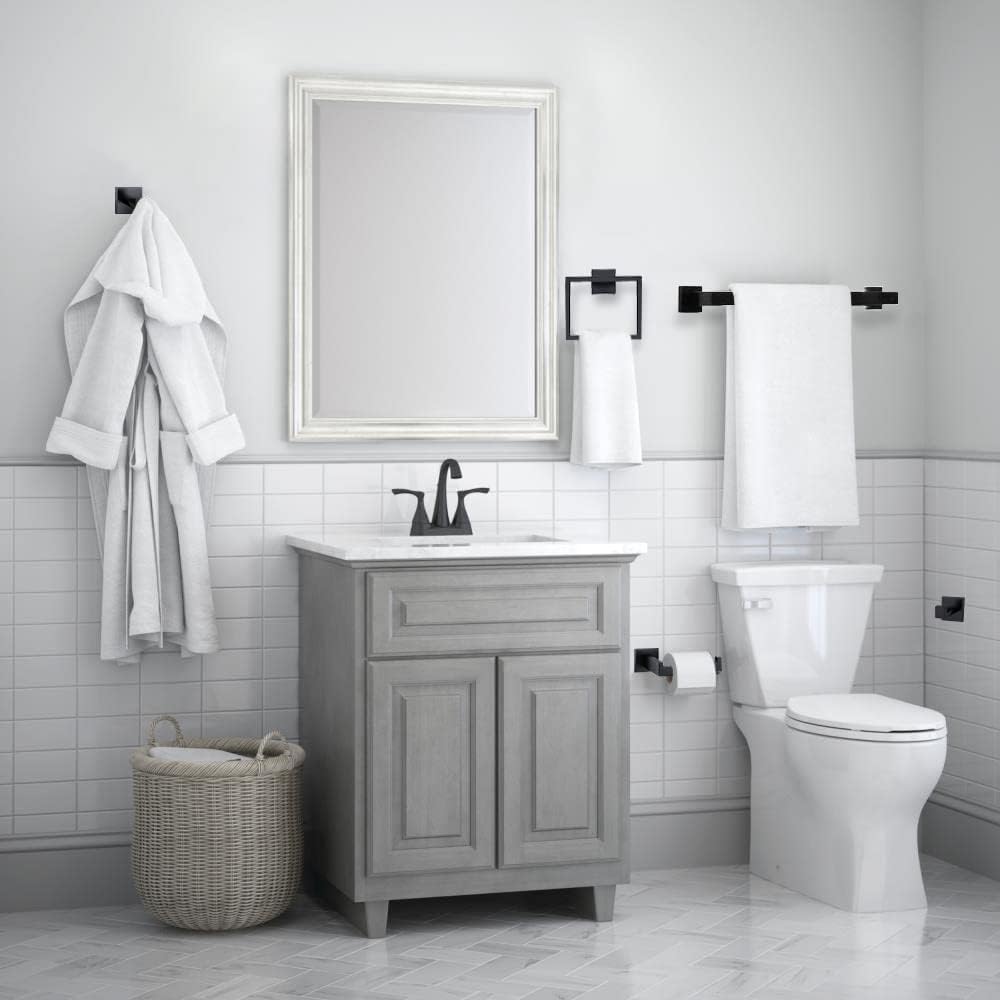 5 - Pieces Matte Black Bathroom Hardware Accessories Set, SUS304 Stainless Steel Bath Towel Bar Set, Towel Racks for Bathroom Wall Mounted. - Homesidy.com