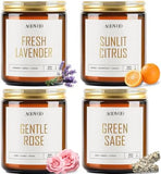 AOOVOO Scented Candles - 4PC Candle Set, 36 oz Soy Candles, Soy Candle for Home Scented, Lavender/Vanilla/Eucalyptus/Sage - Homesidy.com
