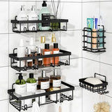 Liuoud 5 Pack Shower Caddy Organizer Rack Shelf for Inside Shower, Adhesive Bathroom Wall Storage Basket Rustproof Stainless Steel Shampoo Holder, Girly Bathroom Accessory Decor Set, Pink - Homesidy.com