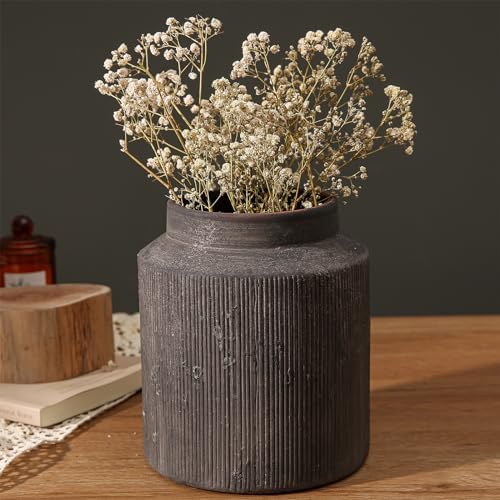 Rustic Vases for Home Decor. Ceramic Vase for Dining Table Decor. Terracotta Decorative Vase 6.1IN. ZSHLXM - Homesidy.com