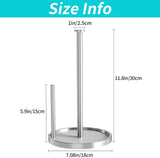 Paper Towel Holder Countertop, Standing Paper Roll Holder with Anti Slip Weighted Base, Stainless Steel Freestanding Paper Towel Holder for Kitchen, Black - Homesidy.com