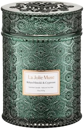LA JOLIE MUSE Sahara Amber Candle – Bergamot, Clove &amp; Amber | 12 oz Large 2 - Wick Soy Wax Candle | 60 Hours Clean Burn | Gift - Ready for Hosts &amp; Gatherings | Elegant Home Décor - Homesidy.com