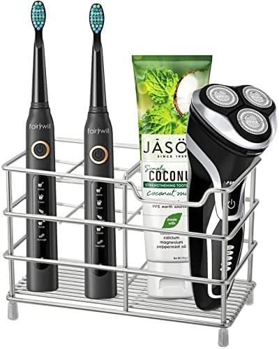 Urbanstrive 304 Stainless Steel Bathroom Toothbrush Holder Toothpaste Holder Stand Bathroom Accessories Organizer (Black, Small) - Homesidy.com