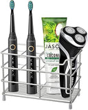 Urbanstrive 304 Stainless Steel Bathroom Toothbrush Holder Toothpaste Holder Stand Bathroom Accessories Organizer (Black, Small) - Homesidy.com
