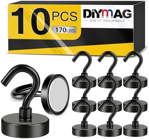 DIYMAG Garage Storage Hooks 6 Pack, 30lbs 2025 Cruise Cabin Ship Essentials N52 Magnetic Hook Heavy Duty Strong Wall Mount Magnets Fridge for Classroom Wall Mount Kitchen Grills Silver - Homesidy.com
