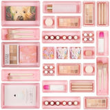 Vtopmart 25 PCS Clear Plastic Drawer Organizers Set, 4 - Size Versatile Bathroom and Vanity Drawer Organizer Trays, Storage Bins for Makeup, Bedroom, Kitchen Gadgets Utensils and Office - Homesidy.com