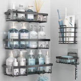 Liuoud 5 Pack Shower Caddy Organizer Rack Shelf for Inside Shower, Adhesive Bathroom Wall Storage Basket Rustproof Stainless Steel Shampoo Holder, Girly Bathroom Accessory Decor Set, Pink - Homesidy.com