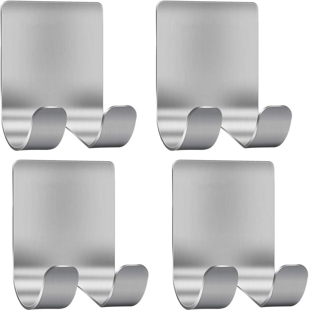 Razor Holder Shaver Hook Hanger Stand(2 Pack)Self Adhesive Stainless Steel Heavy Duty Utility Storage Hook,Shower Hook for Razor,Bathroom Kitchen Organizer for Plug Robe Towel Loofah Bathrobe Coat - Homesidy.com
