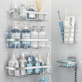 Liuoud 5 Pack Shower Caddy Organizer Rack Shelf for Inside Shower, Adhesive Bathroom Wall Storage Basket Rustproof Stainless Steel Shampoo Holder, Girly Bathroom Accessory Decor Set, Pink - Homesidy.com
