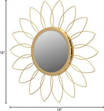 3 Pack Metal Mirrors for Wall Sunburst Wall Mirrors Home Décor Decorative Hanging Wall Art for Living Room Bedroom Entryway (Gold, Flower Sunburst) - Homesidy.com