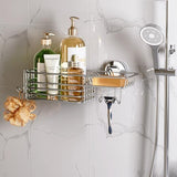 LEVERLOC Shower Caddy Suction Cup, 2 Pack Shower Shelves for Inside Shower with Hooks &amp; Soap Holder, NO - Drilling Bathroom Shower Organizer, Rustproof Meatl Shower Holder Storage, Black - Homesidy.com