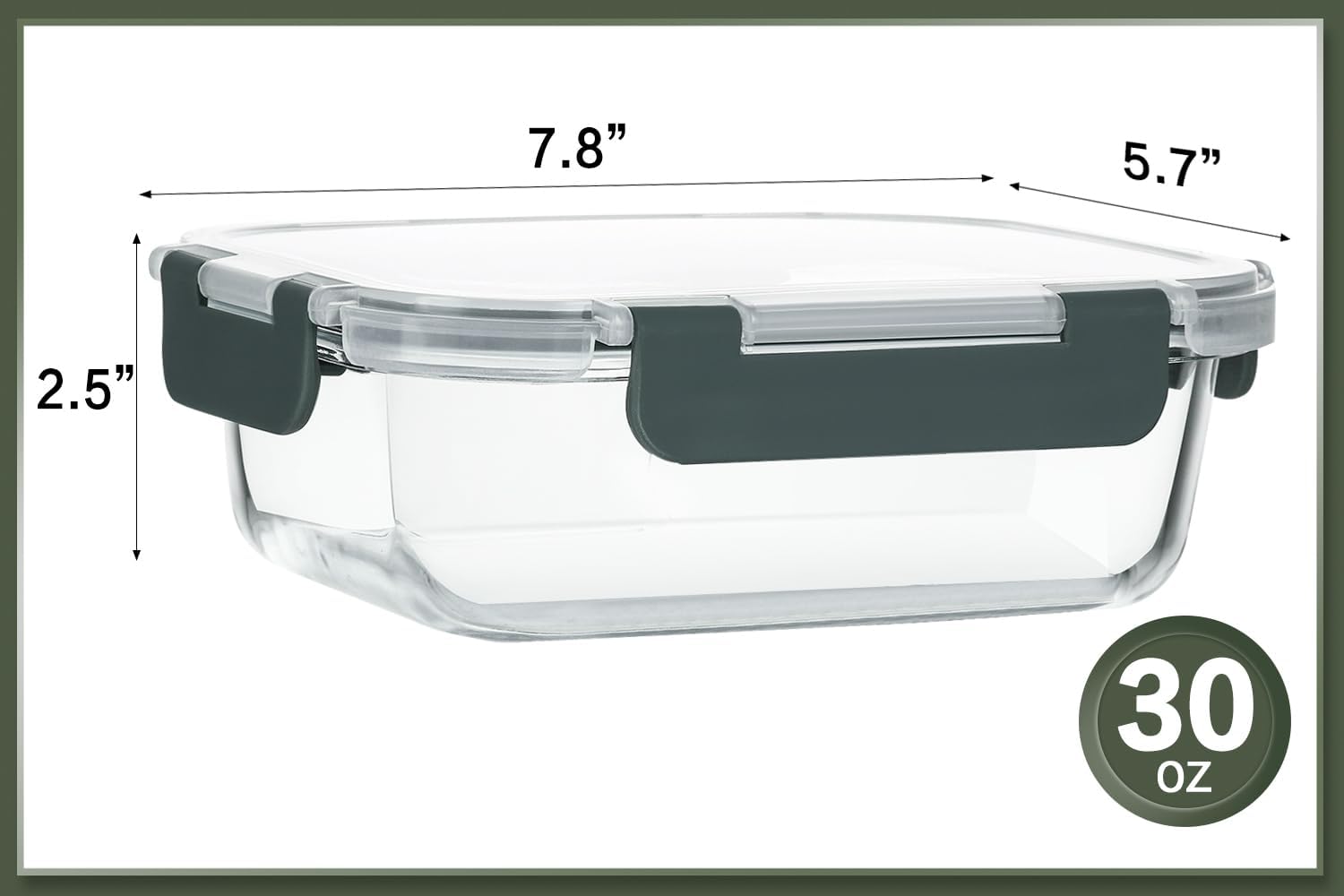 KOMUEE 10 Packs 30 oz Glass Meal Prep Containers,Glass Food Storage Containers with Lids,Airtight Lunch Bento Boxes,Microwave,Freezer and Dishwasher,Gray - Homesidy.com