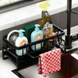 Lotgnimry Sponge Holder for Kitchen, Sink Caddy Organizer Rack for Kitchen Accessories, Soap Dispenser Countertop Organizer Essentials for Home (Black) - Homesidy.com