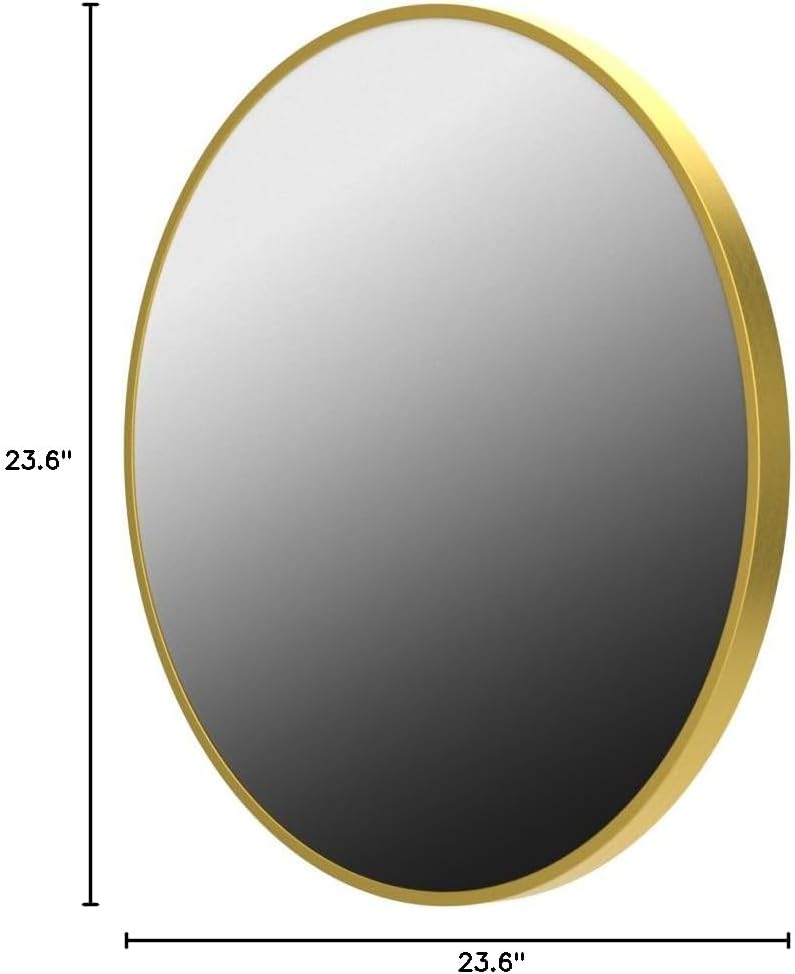 HARRITPURE Round Mirror 30 Black Wall Mounted Circle Mirrors Vanity Mirror with Brushed Aluminum Alloy Frame Modern Decoration for Bathroom, Living Room, Vanity, Bedroom, Entryway - Homesidy.com