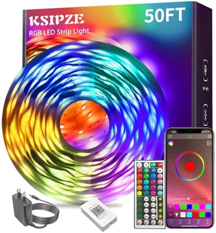 KSIPZE 100ft Led Strip Lights RGB Music Sync Color Changing Led Lights with Smart App Control Remote Led Lights for Bedroom Room Lighting Flexible Home Décor - Homesidy.com