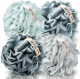 MTDLYICE Loofah Sponge, XXL Large Loofah 100g 4 Pack, Bath Sponge Soft Mesh Shower Loofah for Men, Body Scrub, Shower Pouf Bath Accessories, for Body Wash, Soap (Blue Gray) - Homesidy.com