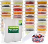 Freshware Food Storage Containers [50 Set] 8 oz Plastic Deli Containers with Lids, Slime, Soup, Meal Prep Containers | BPA Free | Stackable | Leakproof | Microwave/Dishwasher/Freezer Safe - Homesidy.com