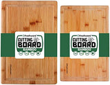 Bamboo Cutting Boards for Kitchen [Set of 3] Wood Cutting Board for Chopping Meat, Vegetables, Fruits, Cheese, Knife Friendly Serving Tray with Handles - Homesidy.com