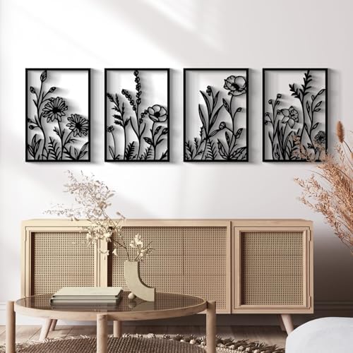 Glamativity 4 Pack Gold Wall Art Decor, Minimalist Single Line Real Metal Wall Art, Womans Body Shape Abstract Wall Art (Gold Classic Style, 17 x 11.8) - Homesidy.com