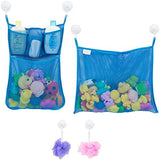 2 x Mesh Bath Toy Organizer 8 Ultra Strong Hooks – The Perfect Bathtub Toy Holder &amp; Bathroom or Shower Caddy – These Multi - use Net Bags Make Baby Bath Toy Storage Easy – For Kids &amp; Toddlers - Homesidy.com
