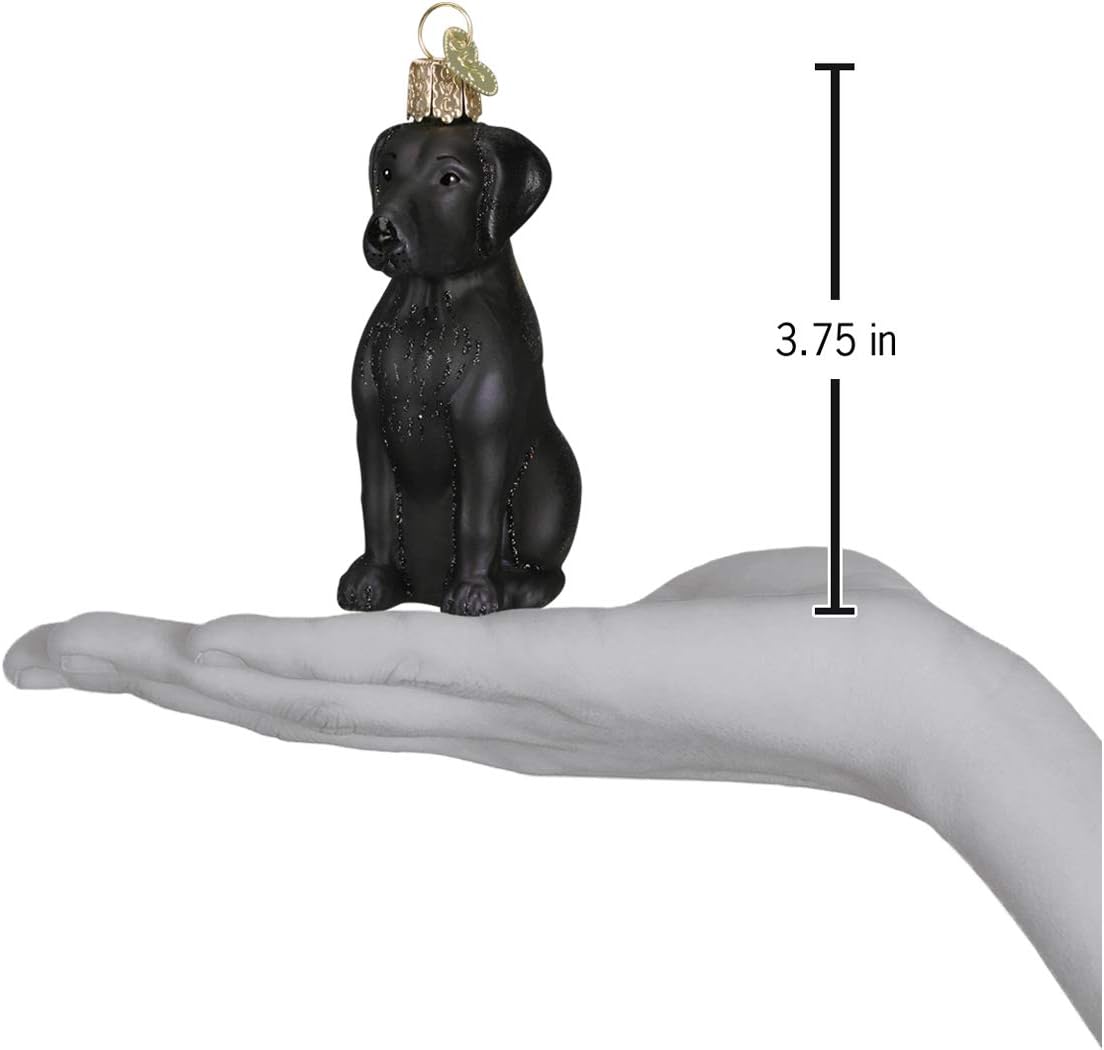 Old World Christmas Black Labrador Dog Collection Glass Blown Ornaments for Christmas Tree 3.75 x 1.5 - Homesidy.com