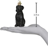 Old World Christmas Black Labrador Dog Collection Glass Blown Ornaments for Christmas Tree 3.75 x 1.5 - Homesidy.com