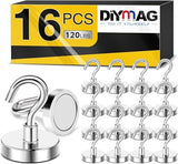 DIYMAG Garage Storage Hooks 6 Pack, 30lbs 2025 Cruise Cabin Ship Essentials N52 Magnetic Hook Heavy Duty Strong Wall Mount Magnets Fridge for Classroom Wall Mount Kitchen Grills Silver - Homesidy.com