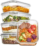 Vtopmart 5Pack 22oz Glass Storage Containers with Lids, Glass Meal Prep Food Container Sets with Snap Airtight Lids for Microwave, Oven, Freezer and Dishwasher, Grey - Homesidy.com