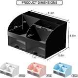 Makeup Organizer with Drawers, Cosmetic Storage for Dresser Vanity and Bathroom Countertop, Beauty Holder for Lipstick Brush, Skincare Organizer for Vanity, Cosmetic Display Case (White) - Homesidy.com