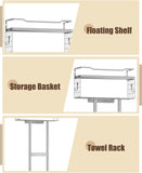 Aetyord Towel Racks for Bathroom 31inch Wall Mounted Towel Rack,Floating Shelf with Wood Plank,Towel Storage for Bathroom can Holds 6 Large Rolled Towels,All Black - Homesidy.com