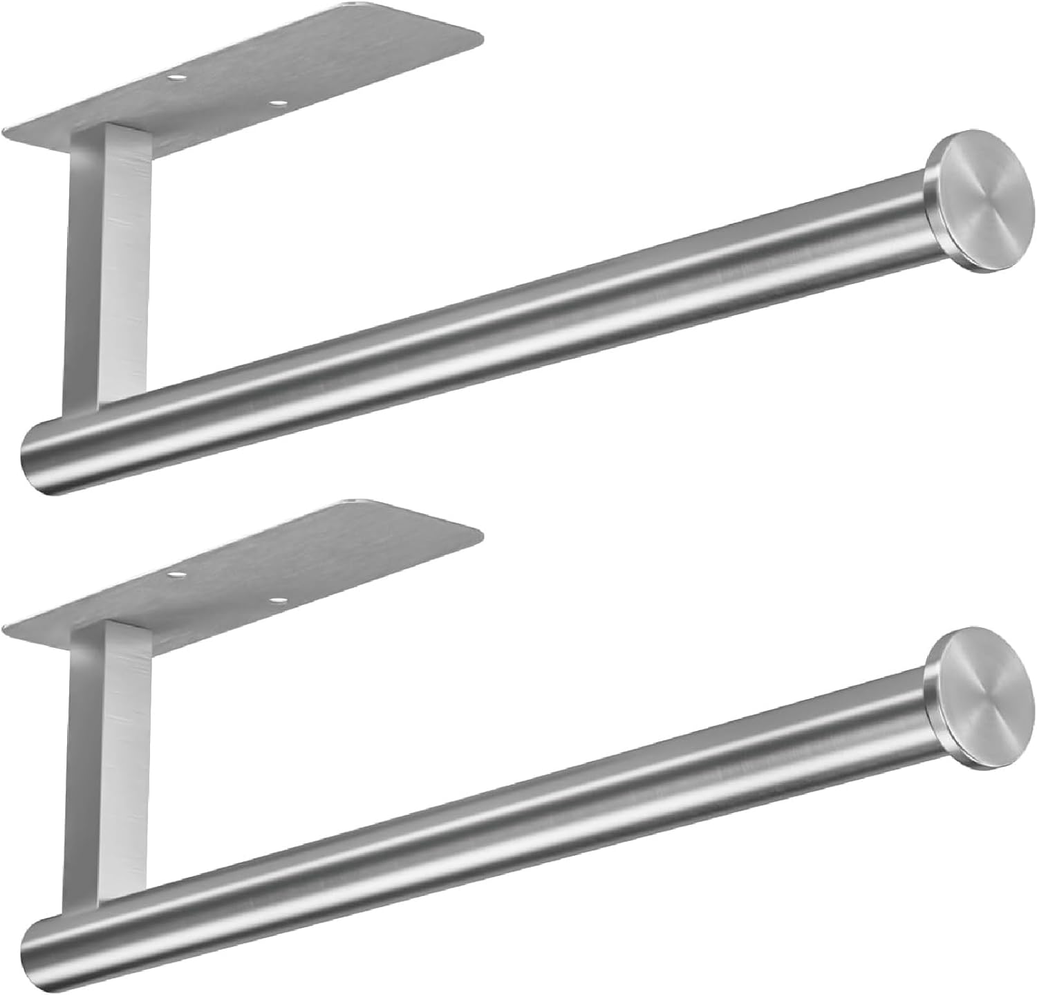 ASTOFLI Paper Towel Holder Under Cabinet No Drilling, Self Adhesive Paper Towel Holder Wall Mount for Kitchen Rack, Under Counter Napin Holder No Drill, 304 Stainless Steel Matte Black - Homesidy.com