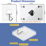 Adhesive Hooks for Hanging Heavy Duty Wall Hooks Self Adhesive Towel Coat Hooks Waterproof Transparent Hook for Bathroom Shower Kitchen Keys Door Outdoor Home Improvement Utility Hook 12 Pack - Homesidy.com