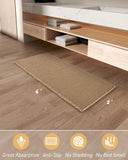 AMOAMI Upgraded Waffle Bath Mat, Super Absorbent Non Slip Bath Mats for Bathroom Floor, Machine Washable Bathroom Rugs with Tassels, Rubber Backed Bathroom Mats, Ultra Soft, 18&34; x 30&34;, Brown - Homesidy.com