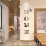 Doeean Home Wall Decor Letter Signs Acrylic Mirror Wall Stickers Decorations for Living Room Bedroom Home Decor Wall Decals (Silver, 47.2 X 15.3IN) - Homesidy.com