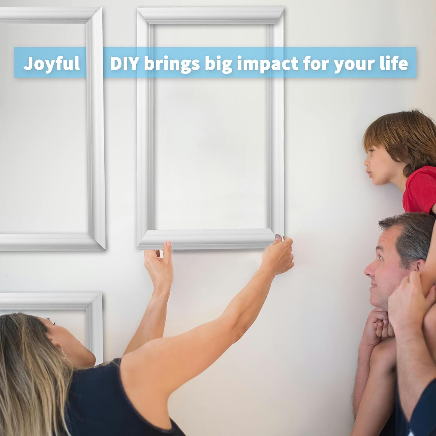 Art3d Pre - Cut Wall Molding Set of 6 pcs, Ready - to - Assemble Wainscoting Panels for Interior Wall Décor Living Room Bedroom Accent Wall - Installed with Glue, 3 Top 3 Bottom - Homesidy.com