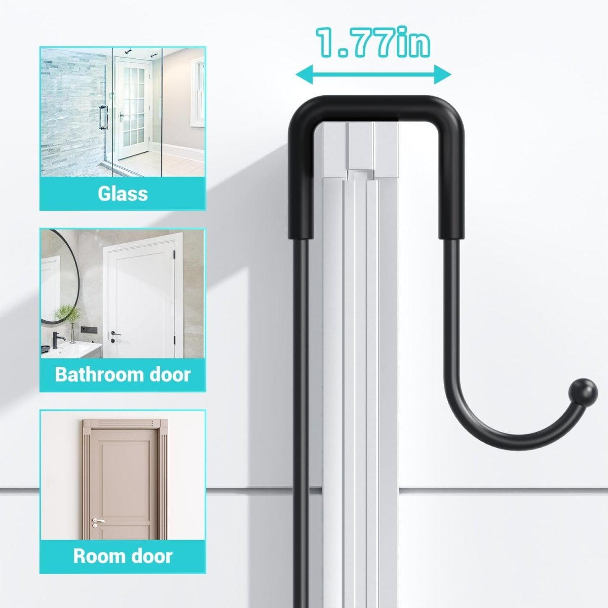 Aitatty Over the Door Shower Caddy Hanging: Black Rustproof Shower Organizer over the Door - No Drilling Bathroom Rack for Inside - Homesidy.com