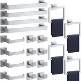 5 - Pieces Matte Black Bathroom Hardware Accessories Set, SUS304 Stainless Steel Bath Towel Bar Set, Towel Racks for Bathroom Wall Mounted. - Homesidy.com