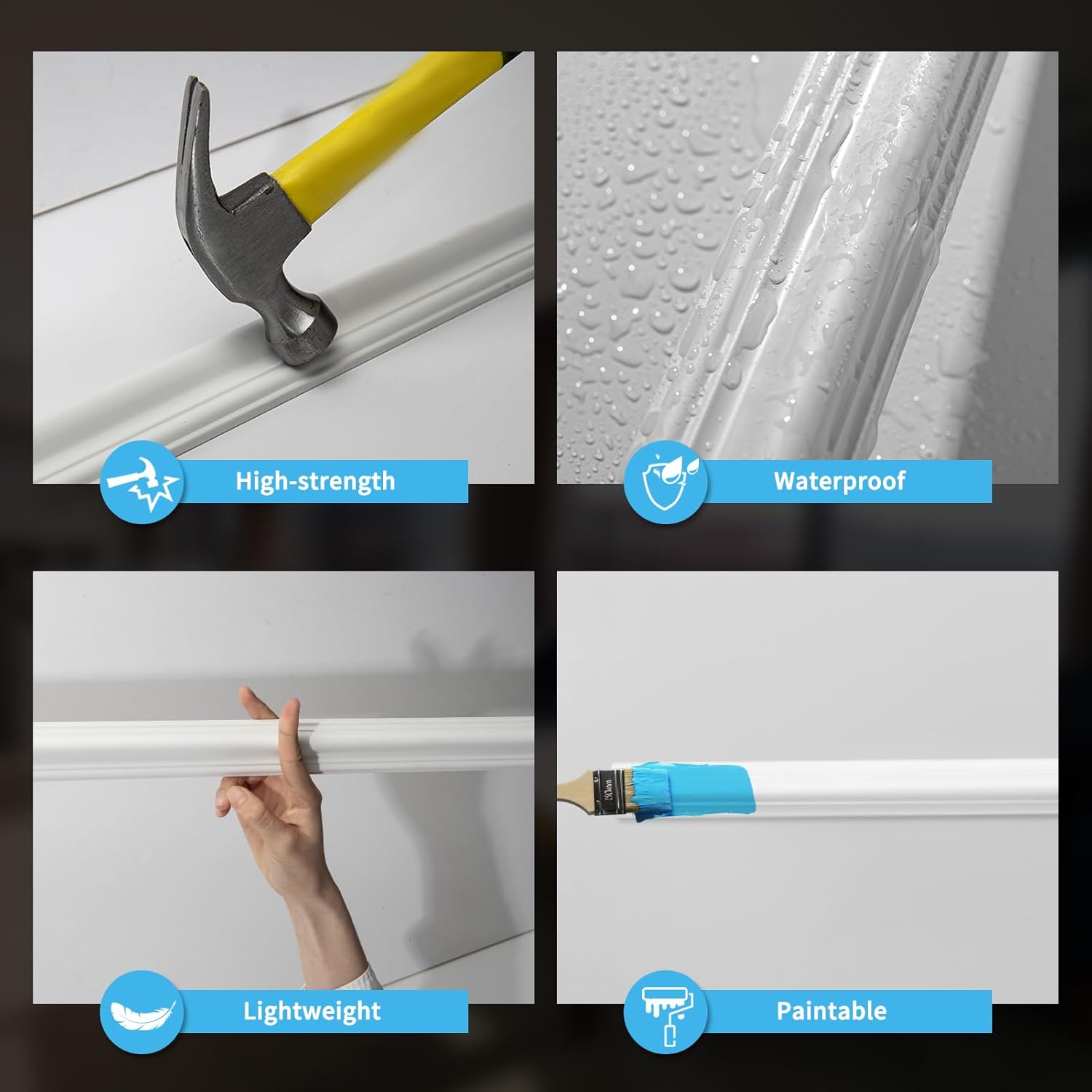Art3d Pre - Cut Wall Molding Set of 6 pcs, Ready - to - Assemble Wainscoting Panels for Interior Wall Décor Living Room Bedroom Accent Wall - Installed with Glue, 3 Top 3 Bottom - Homesidy.com