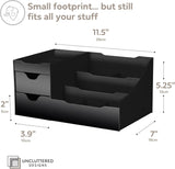 Uncluttered Designs Large Black Vanity Organizer - Countertop Mens Organizer With Drawers for Cologne, Deodorant, Beard, Shaving Lotion, Perfume &amp; Skincare - Perfect for Bathroom &amp; Bedroom Storage - Homesidy.com