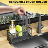 Cisily Kitchen Sink Caddy Organzier with High Brush Holder, Sponge Holder for Sink, 304 Rustproof Stainless, Kitchen Countertop Soap Dispenser Organizer, Kitchen Decor and Accessories - Homesidy.com
