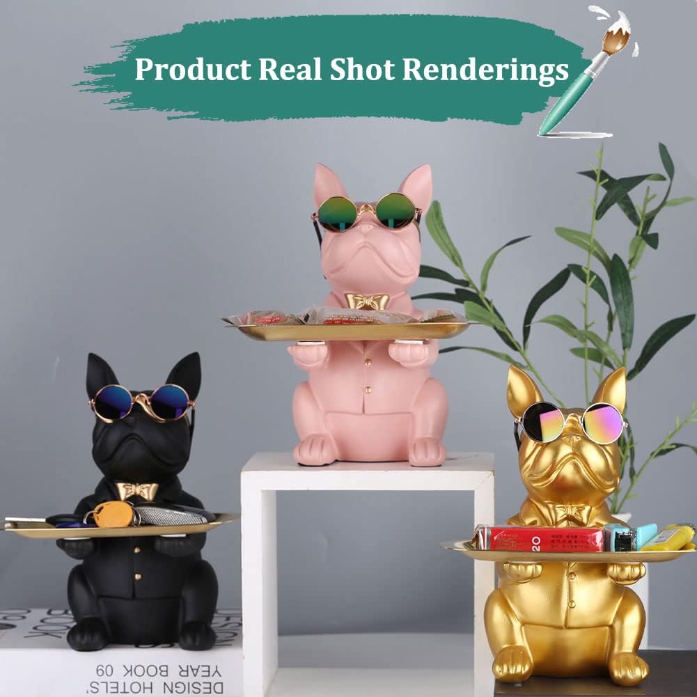 French Bulldog Gifts Statue Tray Organizer for Keys, Candy, Jewelry, Earrings, Entrance Piggy Bank - Modern Decor Resin French Bulldog Decor Entryway Table, Coffee Table, Office Desk, Home Decor - Homesidy.com