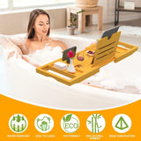 Premium Bamboo Bathtub Tray Caddy - Bath Tub Tray Table for Bathtub - Bath Caddy Tray for Bathtub, Expandable Size, Fits Most Bath Tubs - Homesidy.com