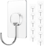 Adhesive Hooks for Hanging Heavy Duty Wall Hooks Self Adhesive Towel Coat Hooks Waterproof Transparent Hook for Bathroom Shower Kitchen Keys Door Outdoor Home Improvement Utility Hook 12 Pack - Homesidy.com