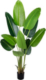 Artificial Bird of Paradise Plant 7Ft Fake Tropical Palm Tree with 17Trunks Faux Banana Leaf Trees in Pot for Home Indoor Outdoor Office Modern Decor Housewarming - Homesidy.com