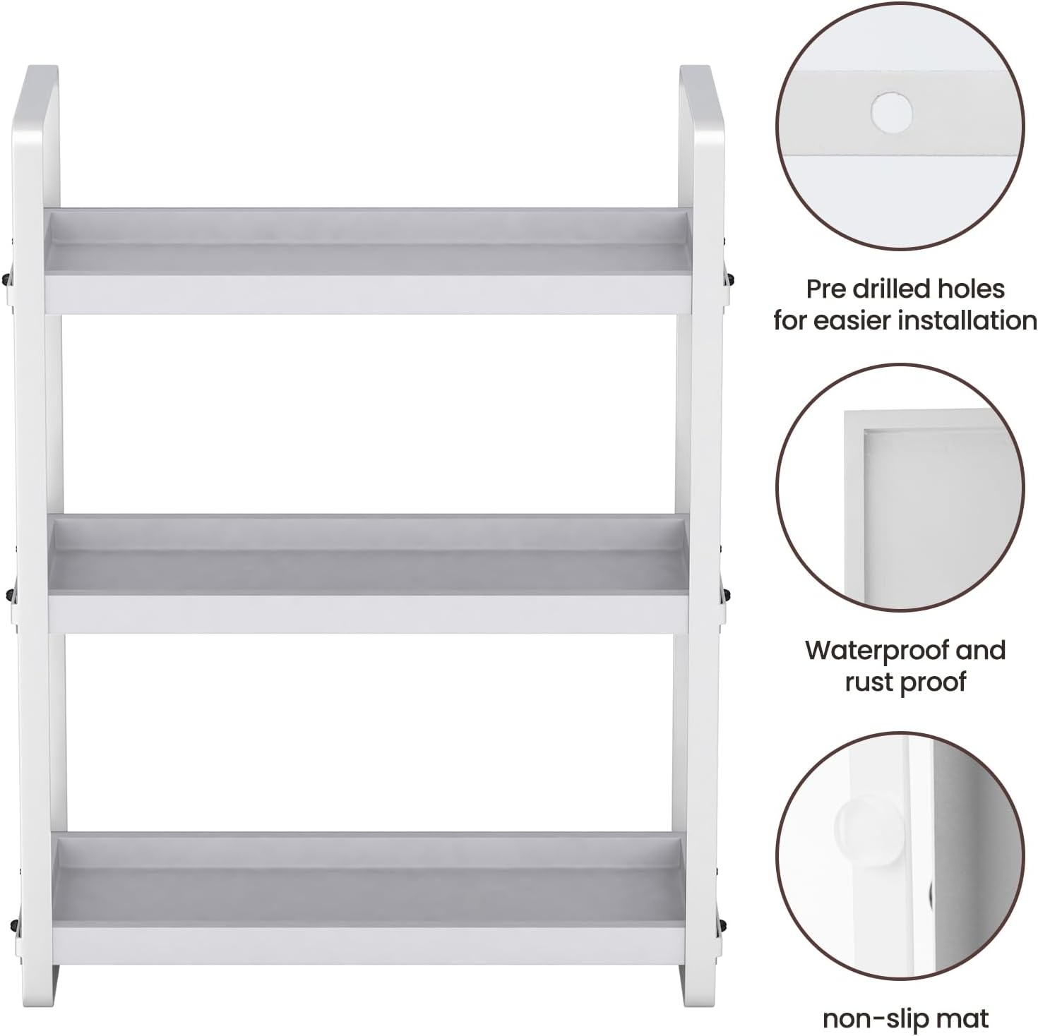 HNRLOY Bathroom Counter Organizer,Bathroom Countertop Organizer,Counter Shelf,Countertop Storage,Organization and Storage,Makeup Shelf,Sink Caddy(Brown 3 Tier) - Homesidy.com