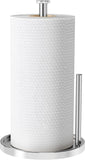 Paper Towel Holder Countertop, Standing Paper Roll Holder with Anti Slip Weighted Base, Stainless Steel Freestanding Paper Towel Holder for Kitchen, Black - Homesidy.com