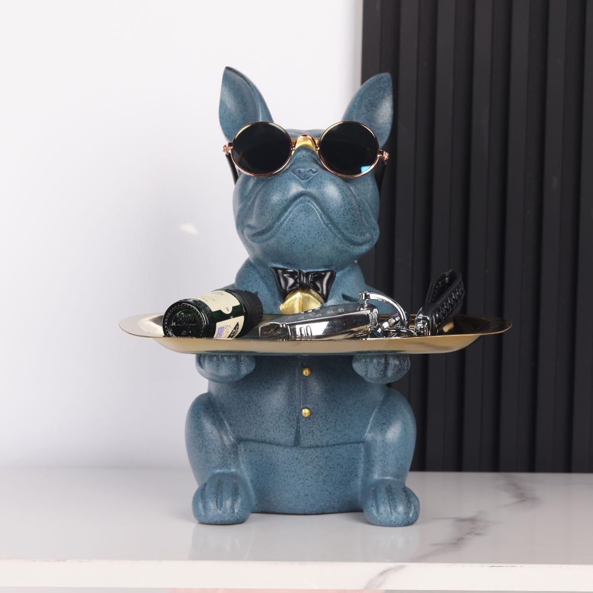 French Bulldog Gifts Statue Tray Organizer for Keys, Candy, Jewelry, Earrings, Entrance Piggy Bank - Modern Decor Resin French Bulldog Decor Entryway Table, Coffee Table, Office Desk, Home Decor - Homesidy.com