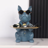 French Bulldog Gifts Statue Tray Organizer for Keys, Candy, Jewelry, Earrings, Entrance Piggy Bank - Modern Decor Resin French Bulldog Decor Entryway Table, Coffee Table, Office Desk, Home Decor - Homesidy.com