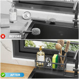 Cisily Kitchen Sink Caddy Organzier with High Brush Holder, Sponge Holder for Sink, 304 Rustproof Stainless, Kitchen Countertop Soap Dispenser Organizer, Kitchen Decor and Accessories - Homesidy.com